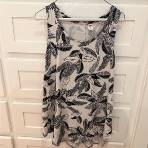Old Navy Black Leaf Print Top